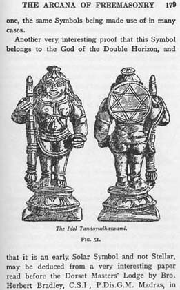 Alleged picture of an ancient idol that includes the hexagram